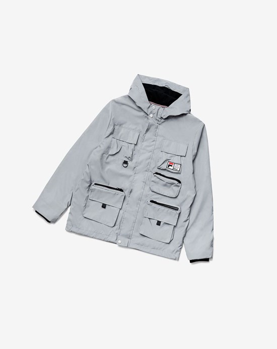 Fila Grivola Shell Jacket Srebrne | OGMHZ-3189