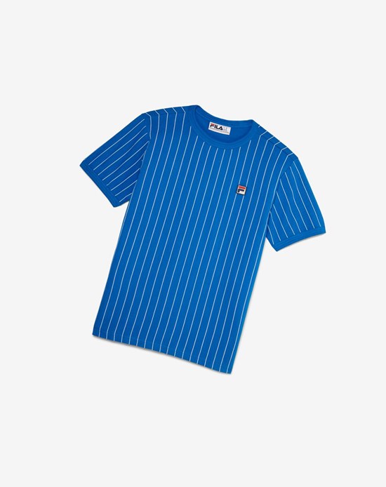 Fila Guillo Tee Niebieskie Białe | CZOTF-8052