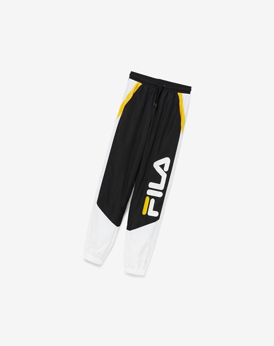 Fila Gustavo Pant Czarne Białe Żółte | PYUEW-1704