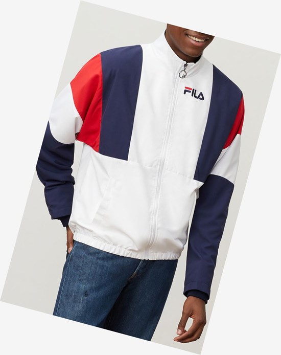 Fila Hambly Wiatr Jacket Wht/Peac/Cred | UYWHA-5372