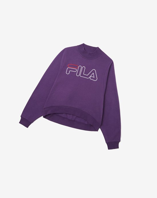 Fila Hanami Sweatshirt Fioletowe Białe Czerwone | MHKTU-2905