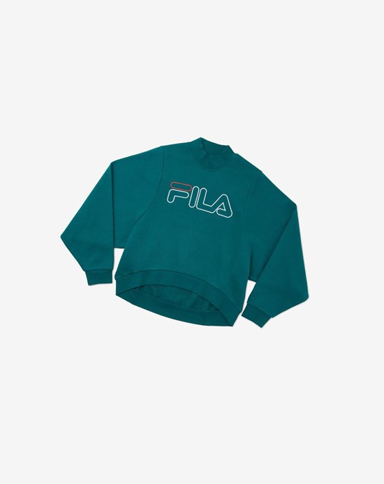 Fila Hanami Sweatshirt Niebieskie Białe | TSOCA-5261