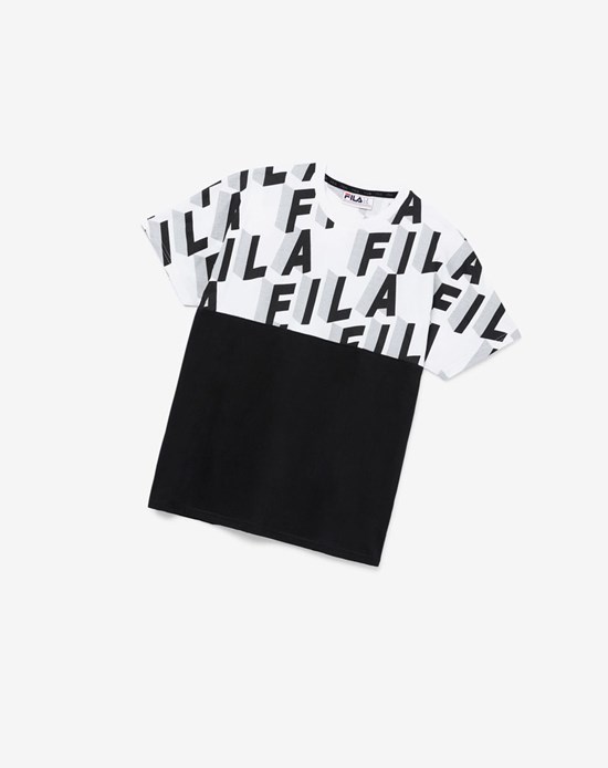 Fila Haze Tee Czarne | VQJDM-7938