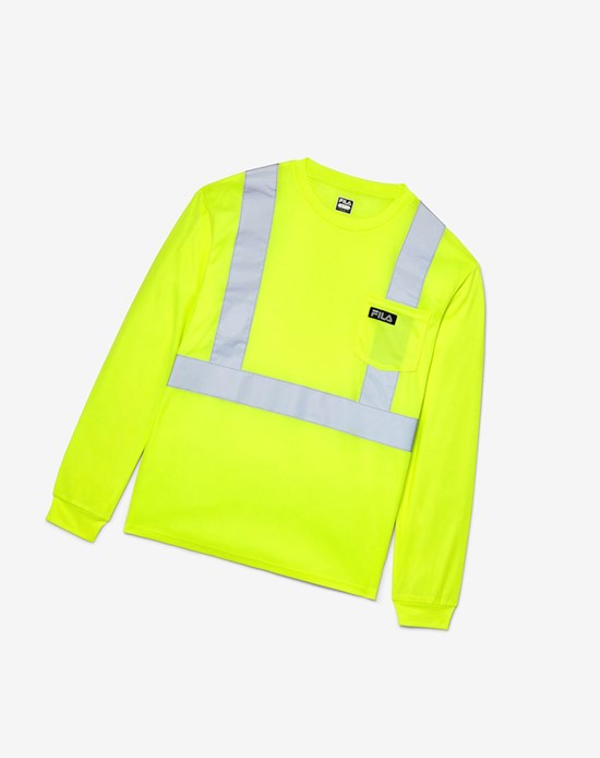 Fila High Visibility Long Sleeve Robocze Shirt Żółte | YQIAS-9175