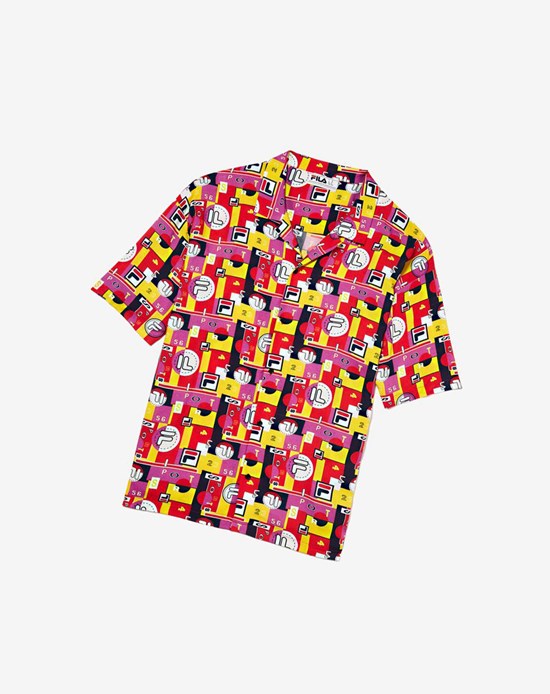 Fila Hollis Hawaiian Festival Shirt Czarne | FLANE-0243