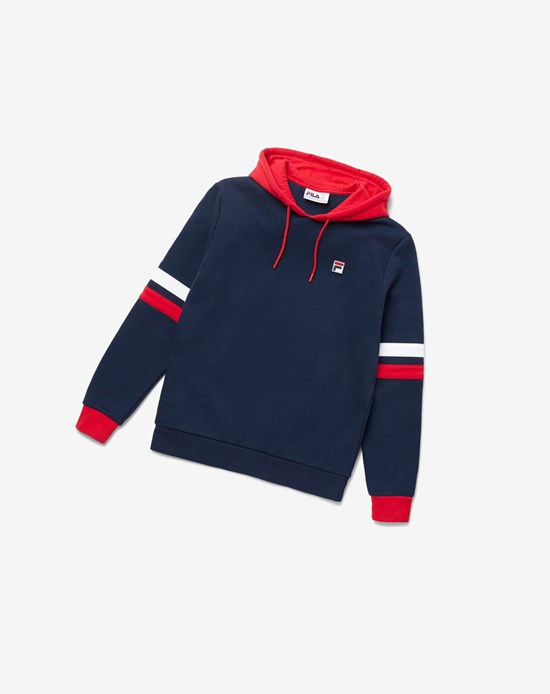 Fila Hurley Hoodie Czerwone Białe | OFVIA-8316