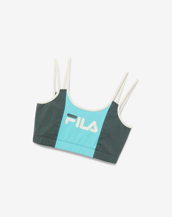 Fila Indira Bra Top Niebieskie Turkusowe | AHXJM-0546