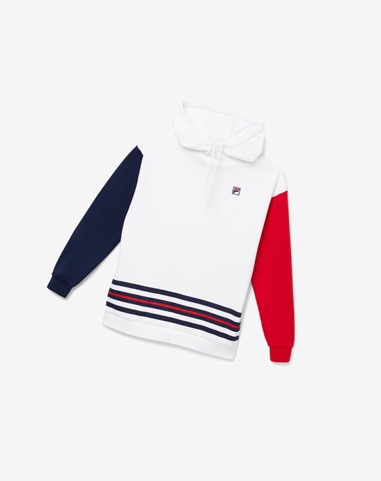 Fila Indu Hoodie Białe Czerwone | VCRXL-4182