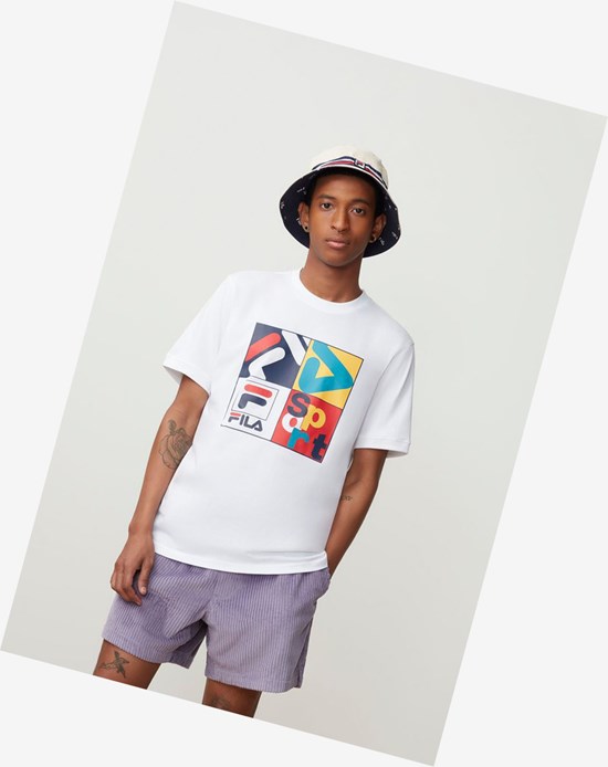 Fila Jasper Tee Białe | SYDMW-3872