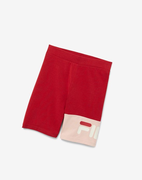 Fila Kaira Bike Shorts Czerwone Różowe | VTLZH-7103