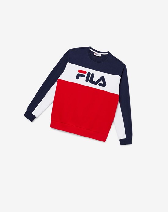 Fila Lesner Fleece Crew 410 Peac/Wht/Cred | DVJTM-4203