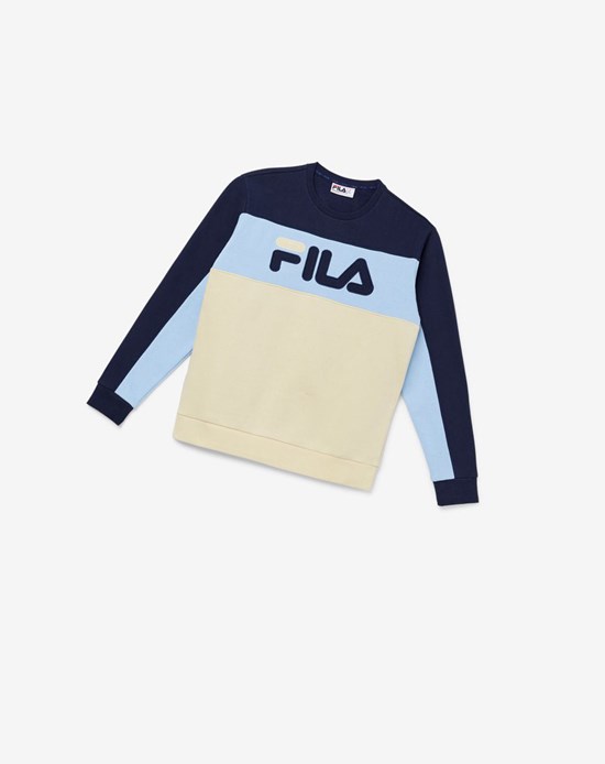 Fila Lesner Fleece Crew 413 Peac/Bsand/Pblu | BRKFG-4396