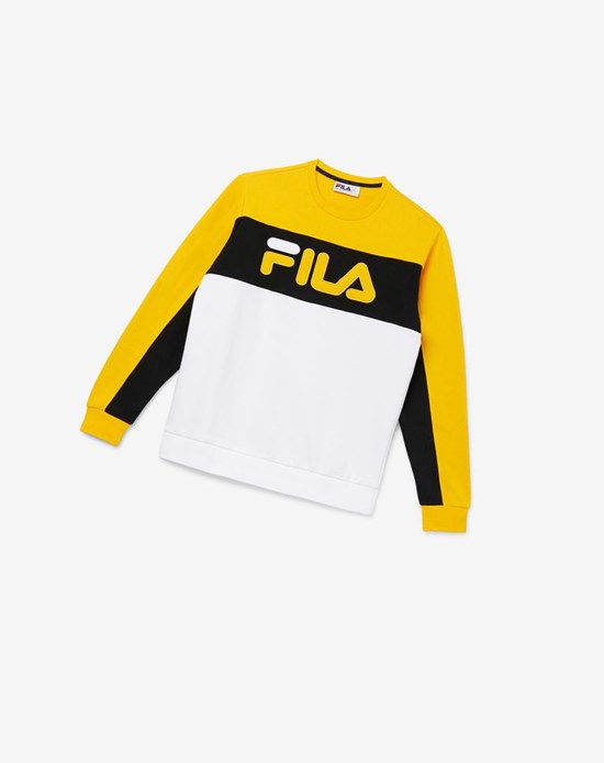 Fila Lesner Fleece Crew 755 Gfus/Blk/Wht | FGNRW-4265