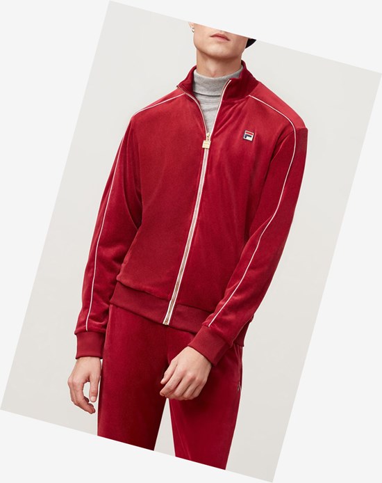 Fila Lineker Velour Jacket Tred/Wht | YIAOM-7241