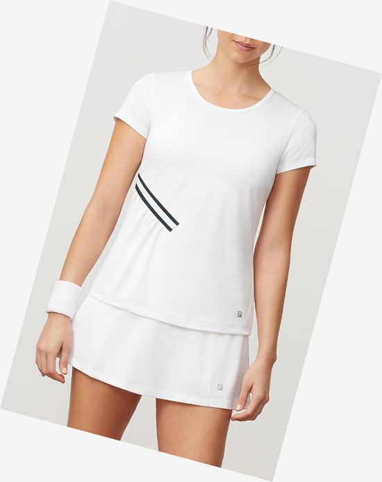 Fila Love Game Krótkie Sleeve Top Białe | PWKGM-5341