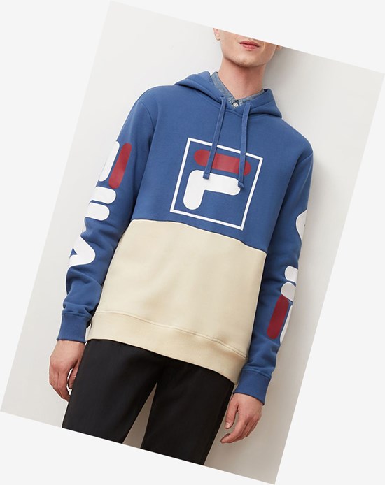 Fila Marzio Hoodie Niebieskie Białe | CSMTK-0936