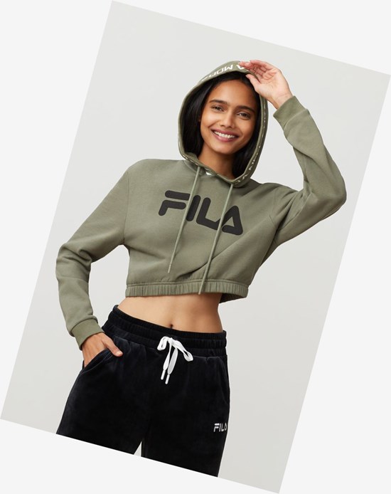 Fila Mathilde Crop Hoodie Dolv/Blk | KGPOT-3684