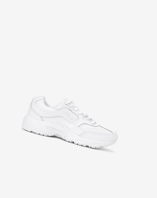 Fila Memory Workshift Slip Resistant Szerokie Szerokość Shoe Codzienne Shoes Wht/Wht/Wht | HURNT-1607