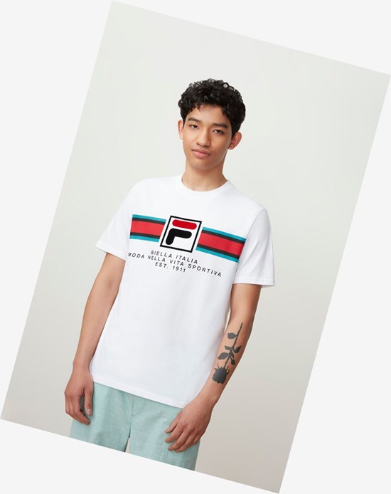 Fila Mercedes Tee Białe | DOQRA-2518