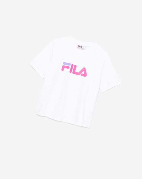 Fila Miss Eagle Tee Białe Różowe Fioletowe | AWIKT-3140