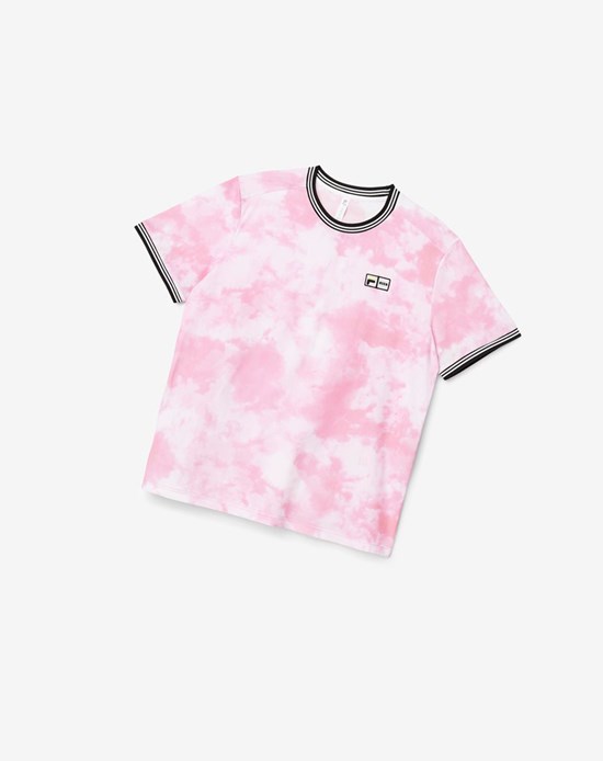 Fila Msgm X Fila Printed Performance Tee Różowe Czarne | QESYG-7810