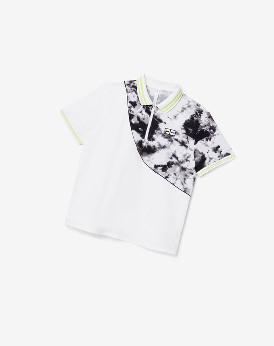 Fila Msgm X Fila Printed Polo Czarne Białe Czarne | DJVYO-6258