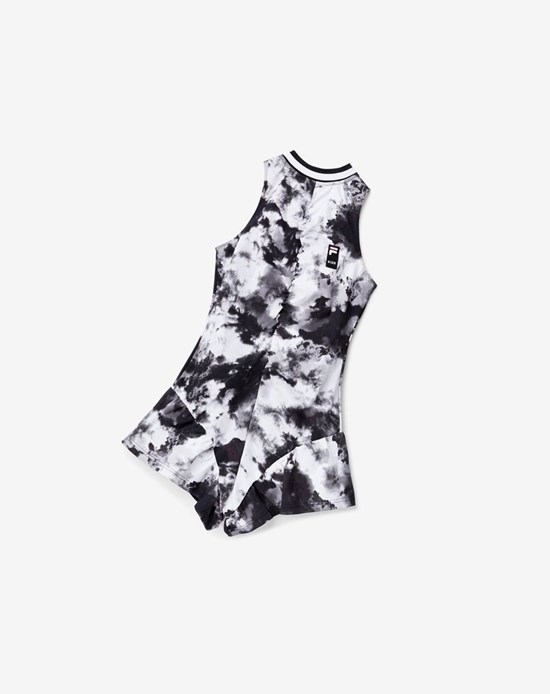 Fila Msgm X Fila Tie Dye Romper Sukienki Czarne | PZHIL-2534