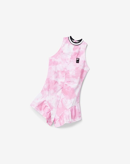 Fila Msgm X Fila Tie Dye Romper Sukienki Różowe | QNSIM-5461