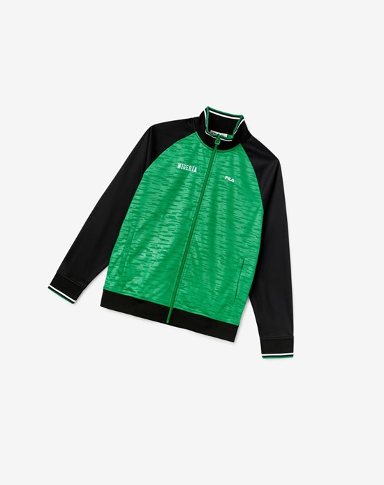 Fila Nigeria Track Jacket Czarne Białe | UZOSK-9162