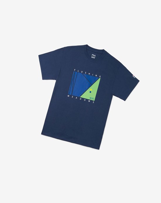 Fila Nyc Court Tee Granatowe | OWXFI-4156