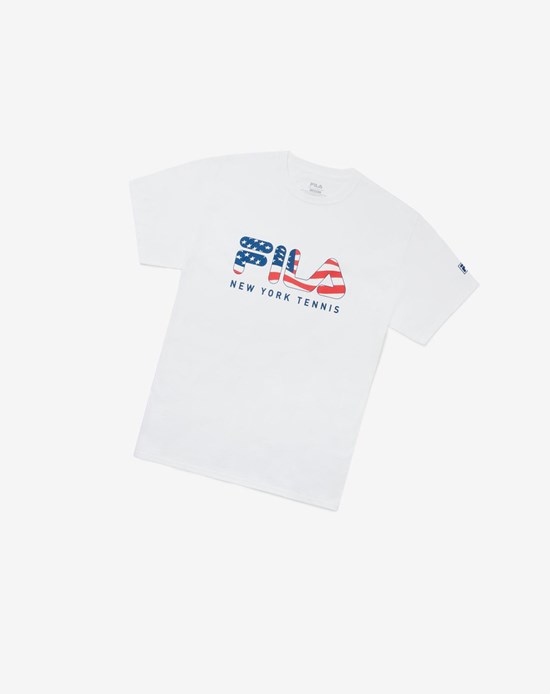 Fila Nyc Fila Flag Tee Białe | LKOMS-6724