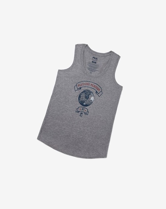 Fila Nyc Globe Tank Szare | JHXWE-3264