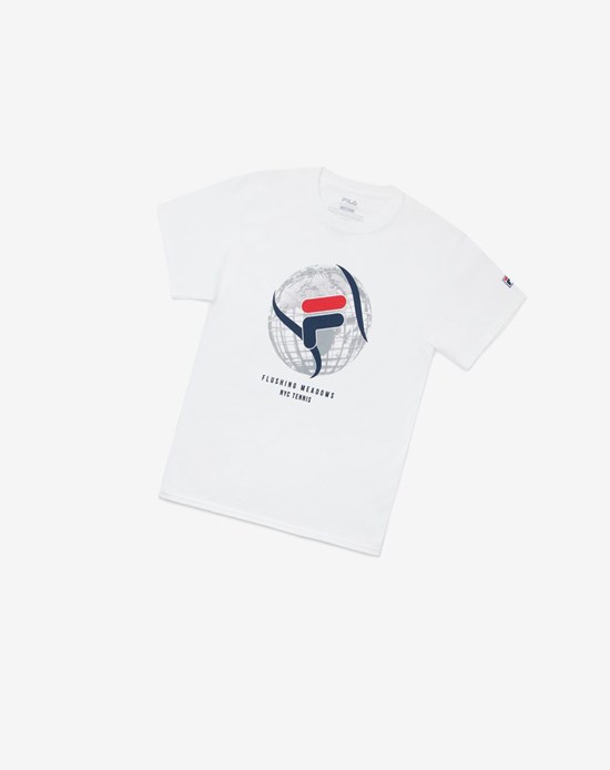 Fila Nyc Globe Tee Białe | FHCSI-0689