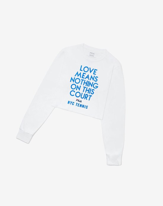 Fila Nyc Loves Means Crops Long Sleeve Białe | DWMBT-9475