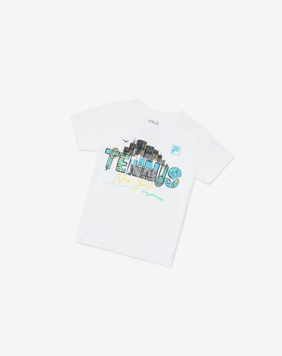 Fila Nyc Toddler Tenisa Tee Białe | LWKYA-6395