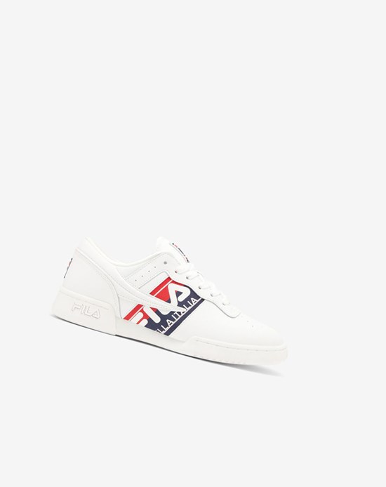 Fila Original Fitness Logo Tape Sneakers Białe Granatowe Czerwone | NJLZS-4918