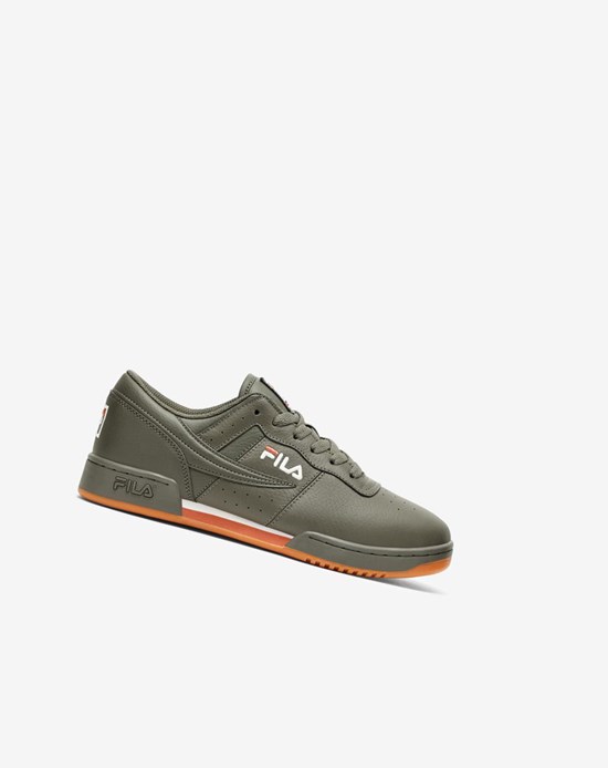 Fila Original Fitness Tenisa Shoes Oliwkowe Białe Czerwone | RFGUW-5681