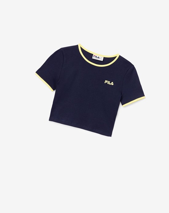 Fila Perla Crop Top Peac/Gfnch | HMGJZ-2413