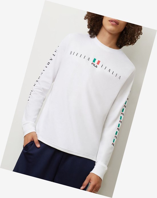 Fila Petrelli Long Sleeve Tee Wht/Blk/Cred | LWHRF-5702