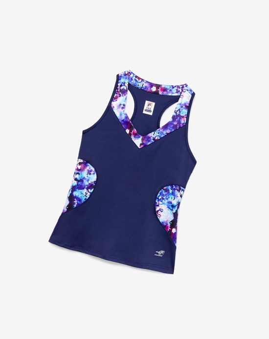 Fila Pickleball Halter Tank Granatowe Granatowe | FTSDA-8247