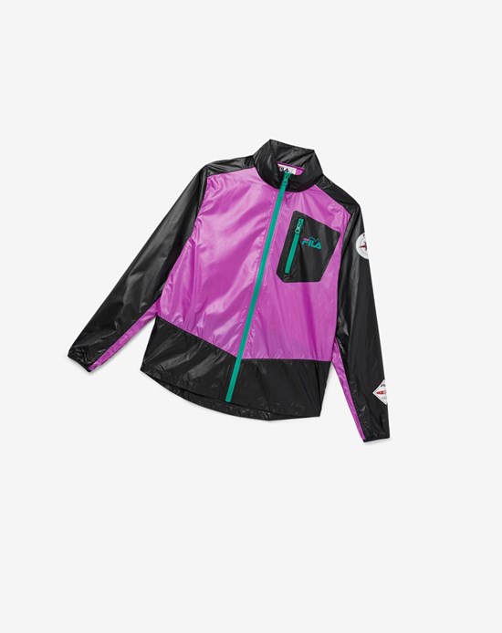 Fila Pinnacle Jacket Fioletowe Czarne Zielone | FBOCJ-7134