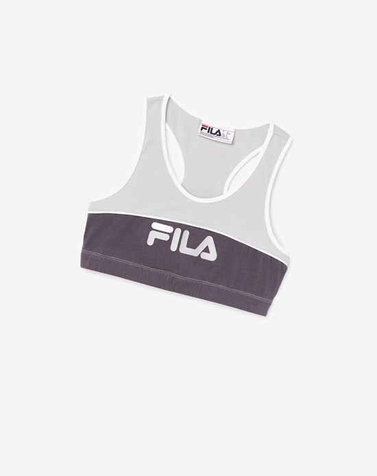 Fila Poesia Bra Top Srebrne Białe | EJXRV-4397