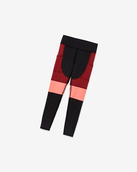 Fila Power Tight Czarne Czekolada Różowe | EXJYB-9163