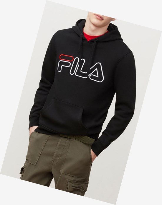 Fila Prati Hoodie Czarne Czerwone Białe | PNRZB-9573