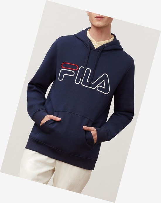 Fila Prati Hoodie Granatowe Czerwone Białe | NUKRZ-3290