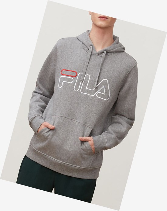 Fila Prati Hoodie Szare Czerwone Białe | MGBVP-7961