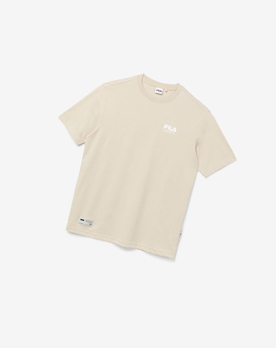 Fila Project 7 Logo T-shirt Beżowe | GRTWD-8607