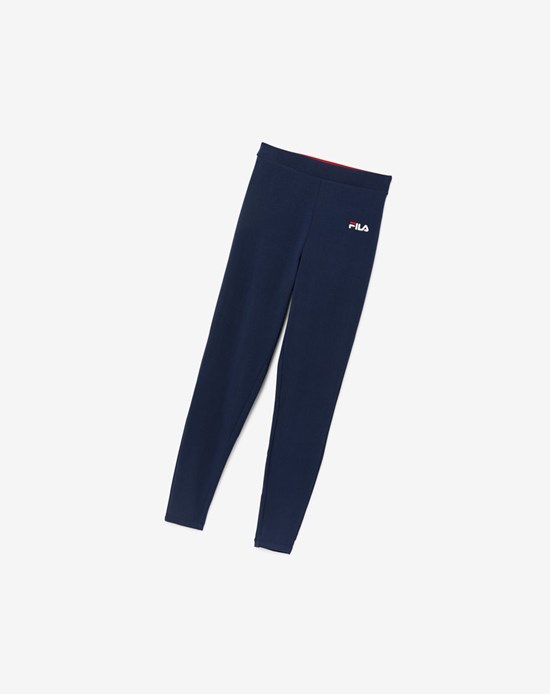 Fila Rathi High Waisted Legging Granatowe Białe Czerwone | CIJKN-0521