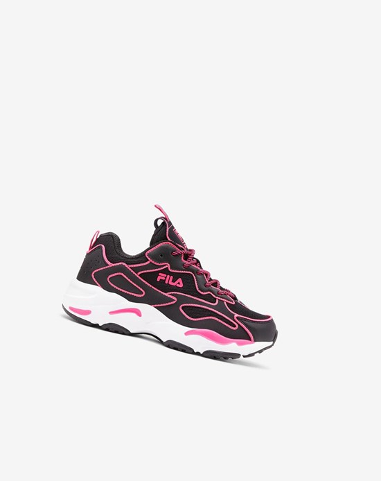 Fila Ray Tracer Neon Sneakers Blk/Pglo/Wht | AHQRK-4286