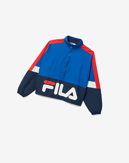 Fila Reid Track Jacket Niebieskie Czerwone | ANDIG-6759